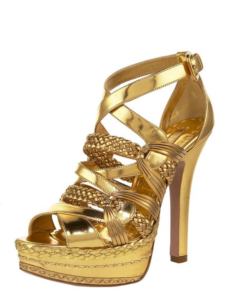 prada gold strappy sandals|Prada chunky heel sandal.